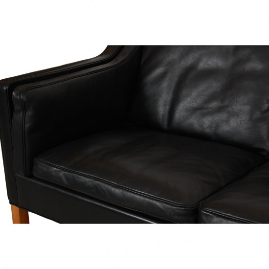 Børge Mogensen 2213 3.seater sofa in black leather