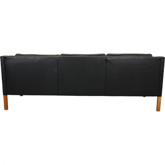 Børge Mogensen 2213 3.seater sofa in black leather