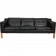 Børge Mogensen 2213 3.seater sofa in black leather