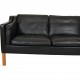 Børge Mogensen 2213 3.seater sofa in black leather