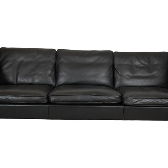 Børge Mogensen 2213 3.seater sofa in black leather