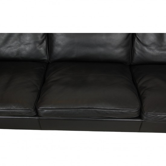 Børge Mogensen 2213 3.seater sofa in black leather