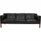 Børge Mogensen 2213 3.seater sofa in black leather