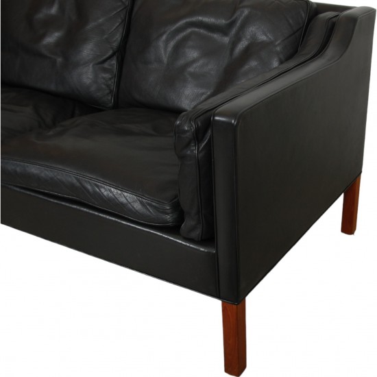 Børge Mogensen 2213 3.seater sofa in black leather