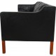 Børge Mogensen 2213 3.seater sofa in black leather