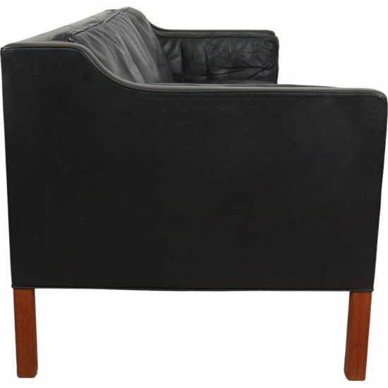 Børge Mogensen 2213 3.seater sofa in black leather