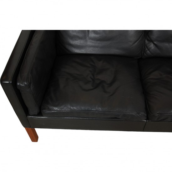 Børge Mogensen 2213 3.seater sofa in black leather