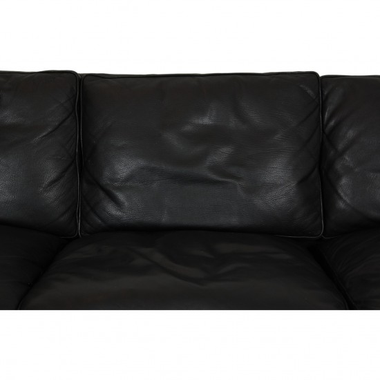 Børge Mogensen 2213 3.seater sofa in black leather