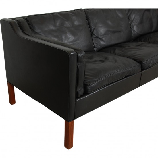 Børge Mogensen 2213 3.seater sofa in black leather