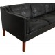 Børge Mogensen 2213 3.seater sofa in black leather