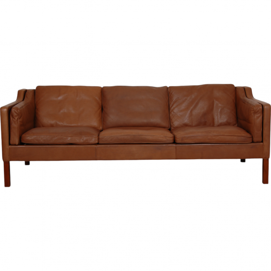 Børge Mogensen 2213 sofa in brown leather