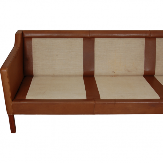 Børge Mogensen 2213 sofa in brown leather