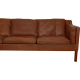 Børge Mogensen 2213 sofa in brown leather