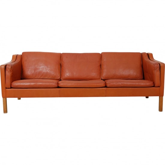 Børge Mogensen 2213 3.seater sofa in cognac leather