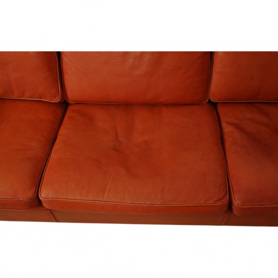 Børge Mogensen 2213 3.seater sofa in cognac leather