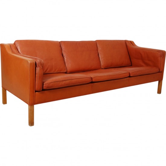 Børge Mogensen 2213 3.seater sofa in cognac leather