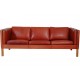 Børge Mogensen 3.seater 2333 sofa in Indian red aniline leather