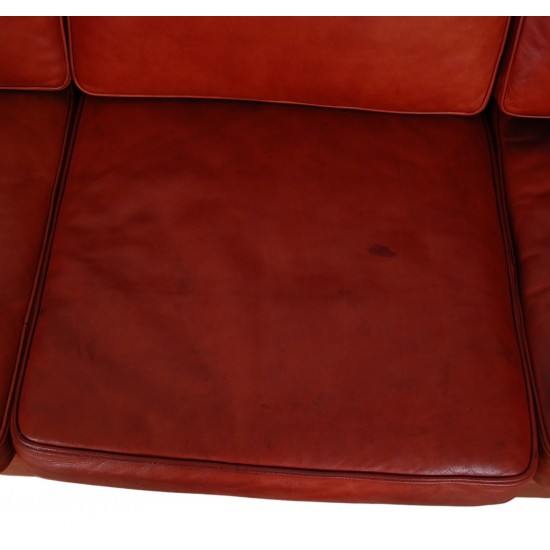 Børge Mogensen 3.seater 2333 sofa in Indian red aniline leather