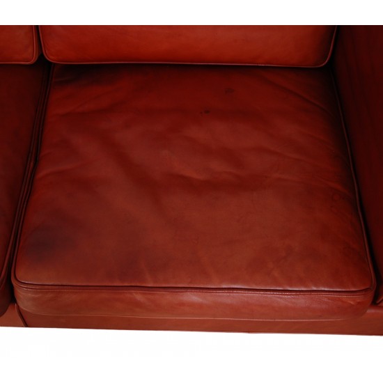 Børge Mogensen 3.seater 2333 sofa in Indian red aniline leather