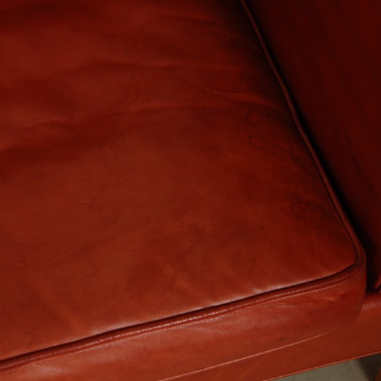 Børge Mogensen 3.seater 2333 sofa in Indian red aniline leather