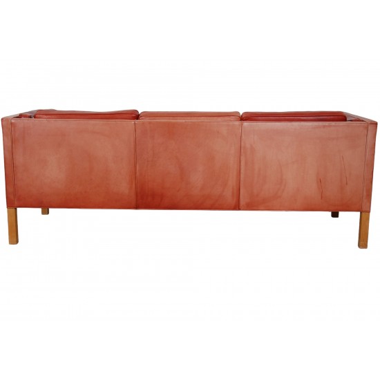 Børge Mogensen 3.seater 2333 sofa in Indian red aniline leather