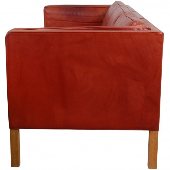 Børge Mogensen 3.seater 2333 sofa in Indian red aniline leather