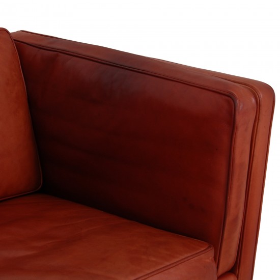 Børge Mogensen 3.seater 2333 sofa in Indian red aniline leather