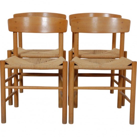 Set of Four Børge Mogensen j39 chair in oak.