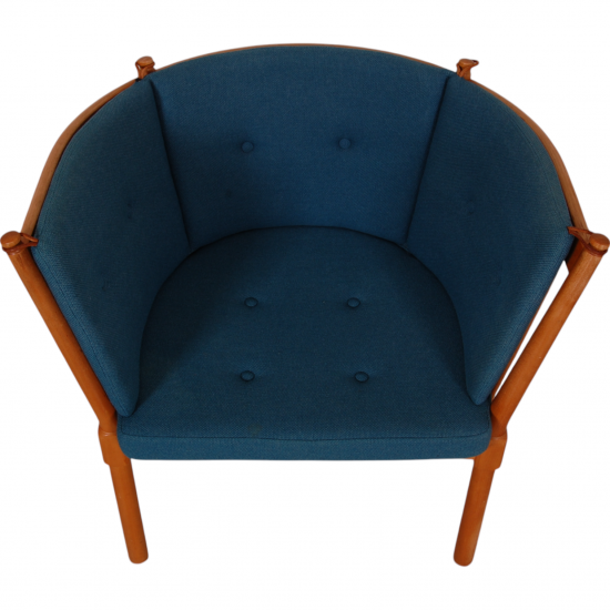 Børge Mogensen FH1790 horse shoe chair in green fabric