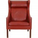 Børge Mogensen 2204 lounge chair in red leather