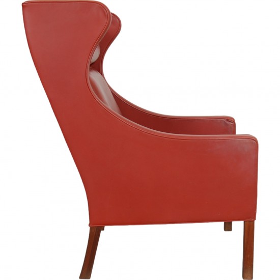 Børge Mogensen 2204 lounge chair in red leather