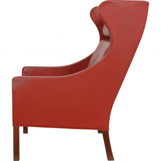 Børge Mogensen 2204 lounge chair in red leather