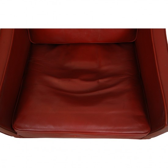 Børge Mogensen 2204 lounge chair in red leather