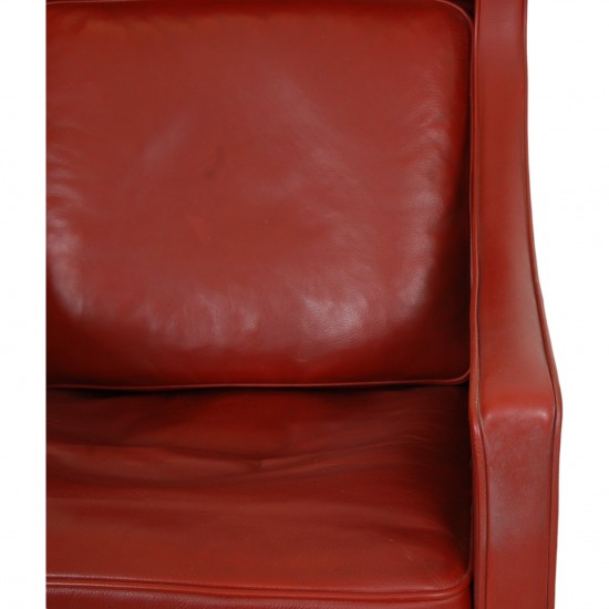 Børge Mogensen 2204 lounge chair in red leather