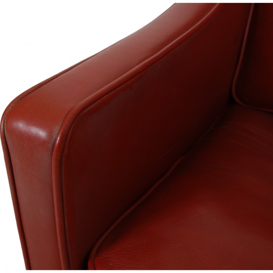 Børge Mogensen 2204 lounge chair in red leather