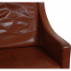 Børge Mogensen Wingchair with ottoman in brown leather