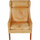 Børge Mogensen Wingchair with ottoman in natural leather