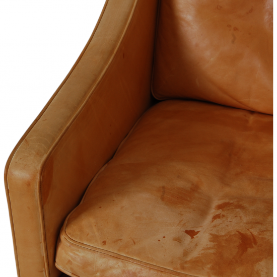 Børge Mogensen Wingchair with ottoman in natural leather