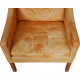 Børge Mogensen Wingchair with ottoman in natural leather