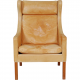 Børge Mogensen Wingchair with ottoman in natural leather