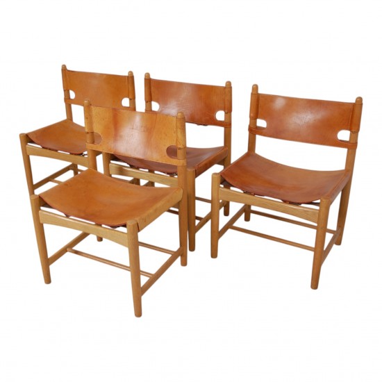 Børge Mogensen set of four Spanish chairs