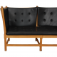 Børge Mogensen Spoke-back sofa in black leather