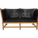 Børge Mogensen Spoke-back sofa in black leather