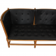 Børge Mogensen Spoke-back sofa in black leather