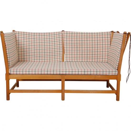 Børge Mogensen Spoke-back sofa in checkered fabric