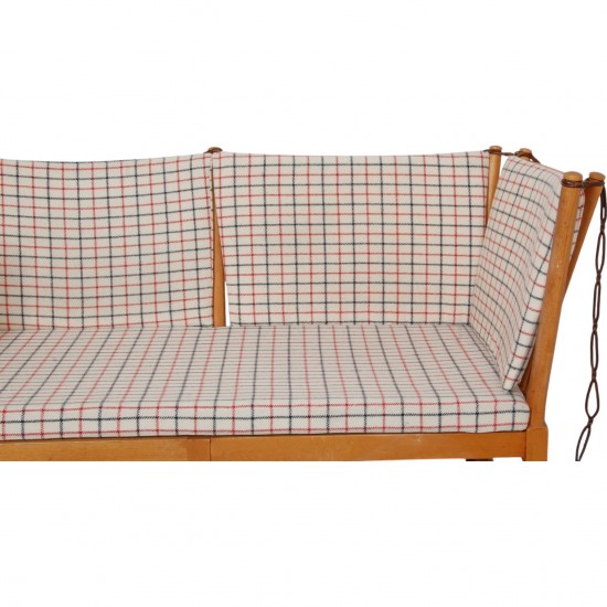 Børge Mogensen Spoke-back sofa in checkered fabric