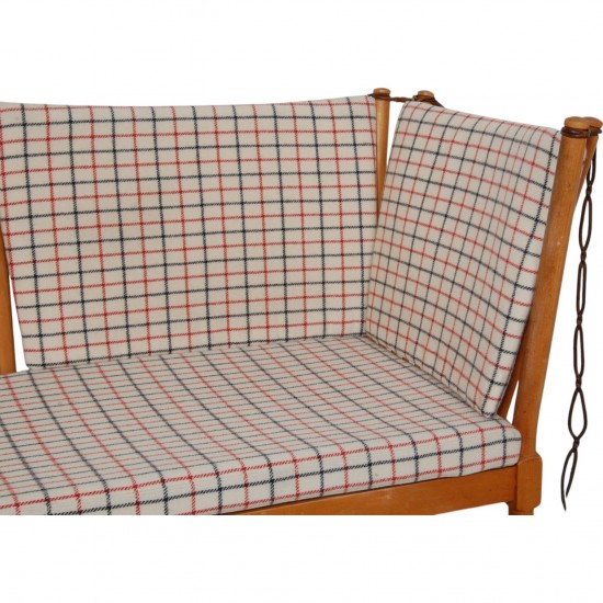 Børge Mogensen Spoke-back sofa in checkered fabric