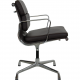 Charles Eames Ea-208 chair reupholstered in dark brown leather