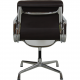 Charles Eames Ea-208 chair reupholstered in dark brown leather