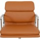 Charles Eames Ea-208 chair reupholstered in cognac bizon leather